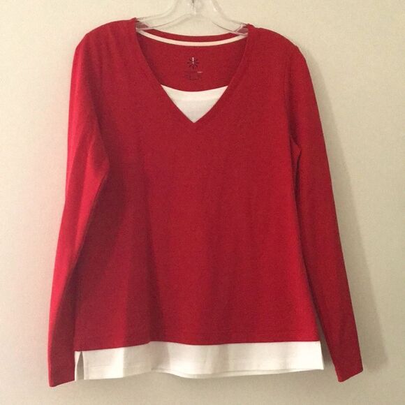 Isaac Mizrahi Live! Essentials Pima Cotton Layered Look Top - Picture 3 of 7